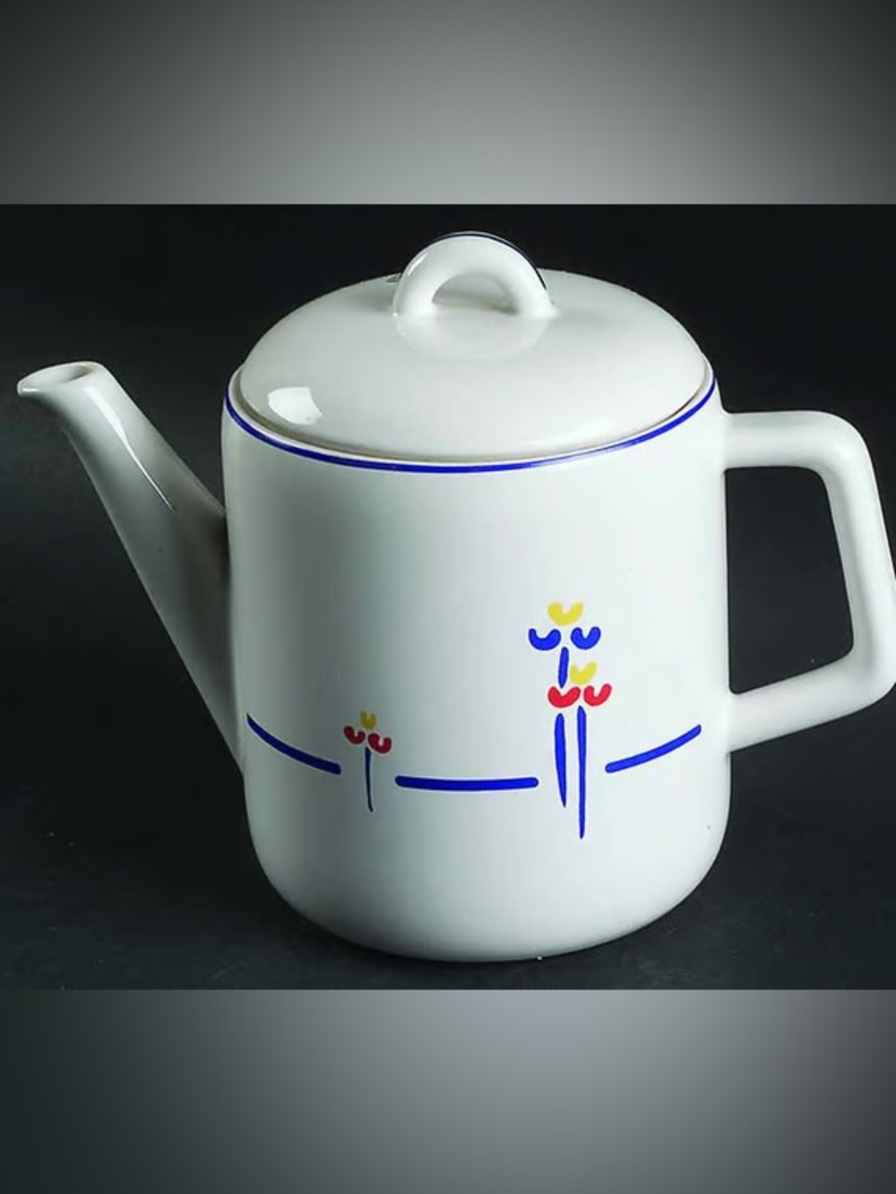 Vintage Riva Designs Tulips Ceramic Teapot Made in Japan Retro Floral